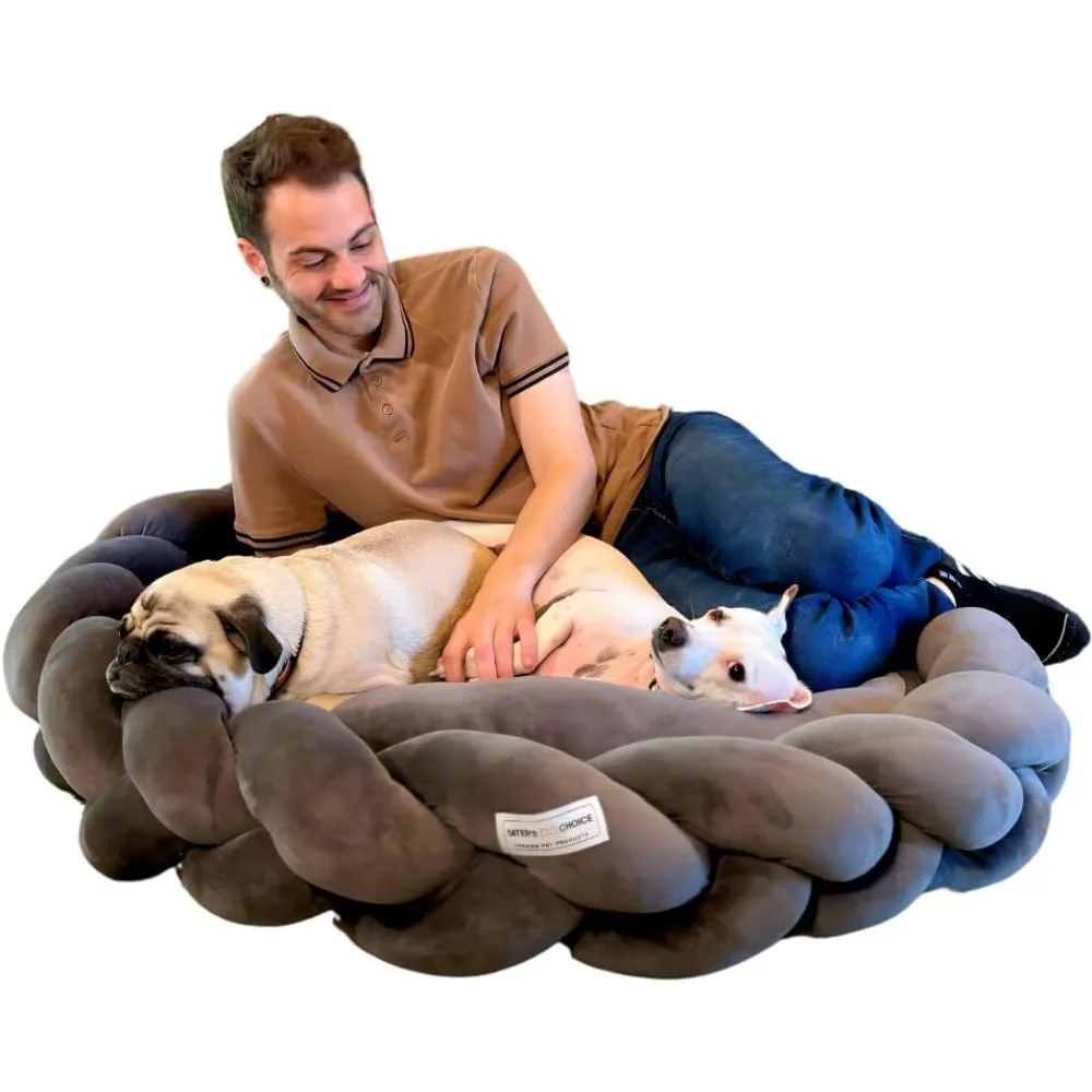 40" Dog Bed - Premium Braided Dog Bed - Luxurious and Durable Pet Beds with Plush Polyester Filling, Non-Slip Base
40" Dog Bed - Premium Braided Dog Bed - Luxurious and Durable Pet Beds with Plush Polyester Filling, Non-Slip Base