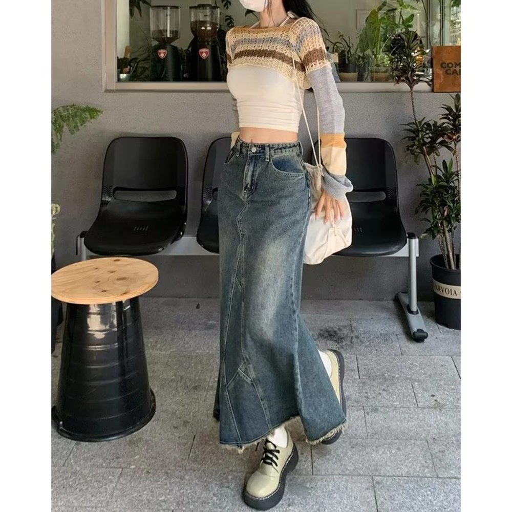 Casual Denim Fishtail Skirt Women's Spring Autumn Fashion 2000s New Vintage Styles Slim High Waist Ankle-Length Versatile Skirt
Casual Denim Fishtail Skirt Women's Spring Autumn Fashion 2000s New Vintage Styles Slim High Waist Ankle-Length Versatile Skirt