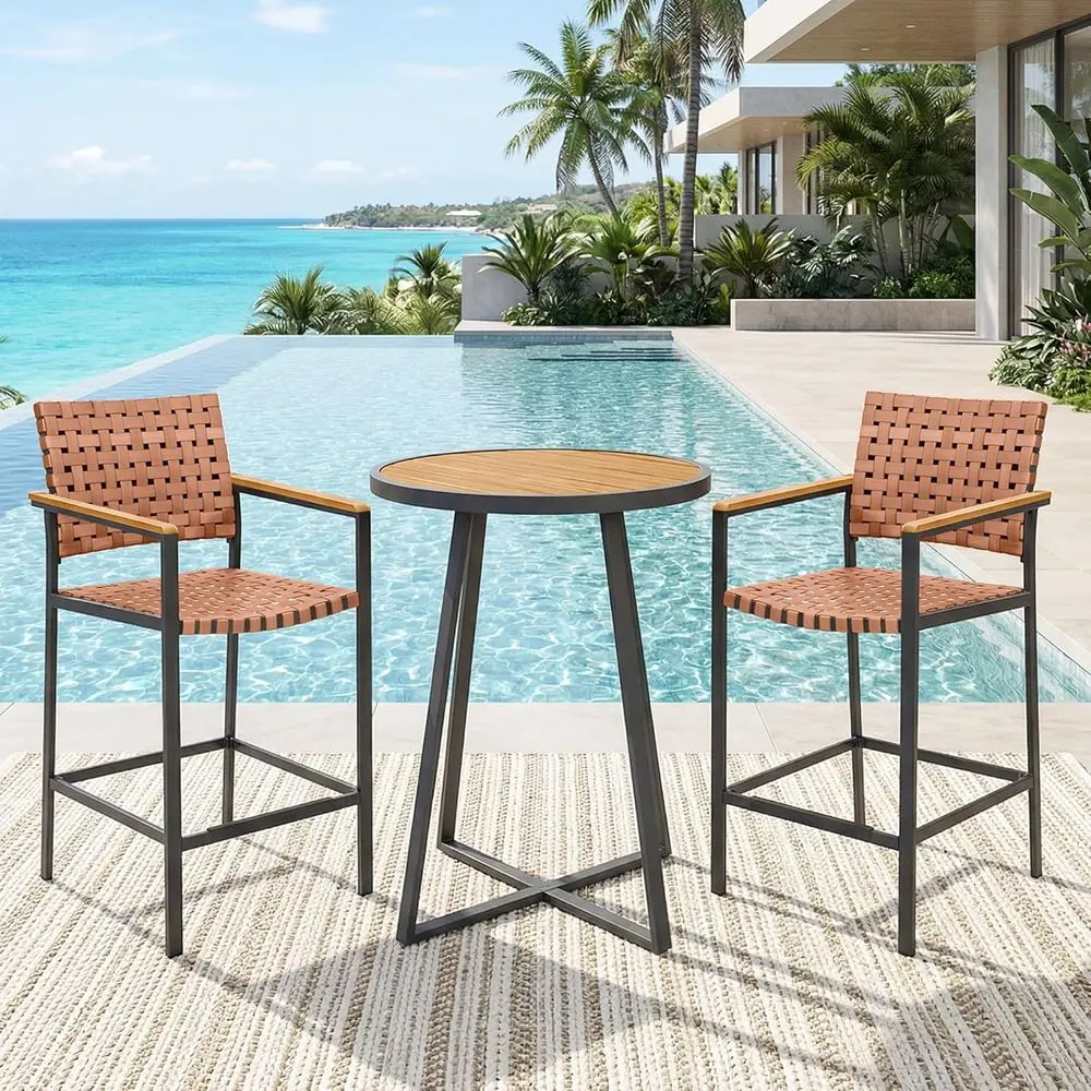 3-Piece Outdoor High Top Patio Table and Chairs Set with Armrests, Ideal for Garden, Backyard, Home, Balcony
3-Piece Outdoor High Top Patio Table and Chairs Set with Armrests, Ideal for Garden, Backyard, Home, Balcony