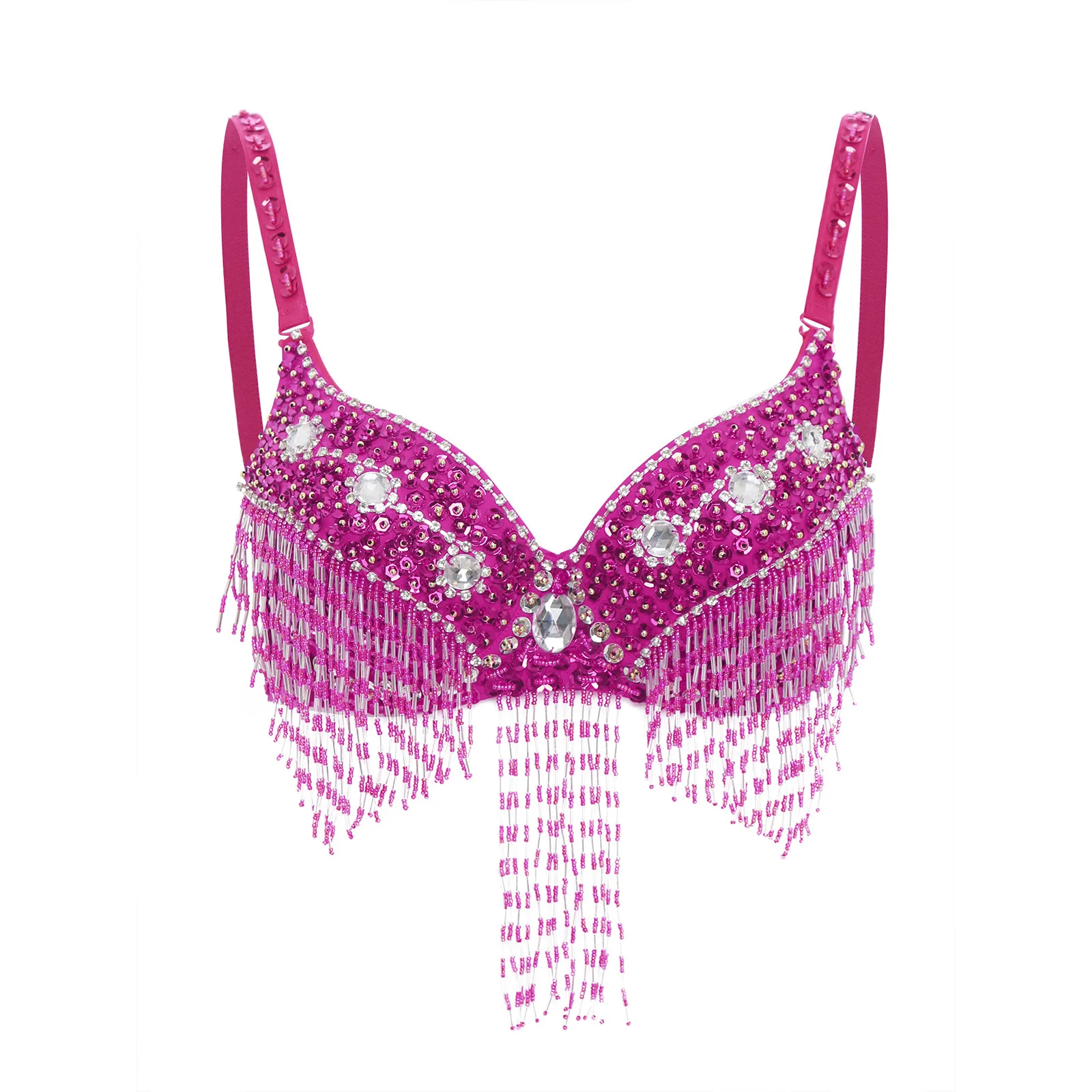 Adult Women's Belly Indian Dance Bra Tops Salsa Rumba Belly Party Dance Performance Shimmery Crop Tops for Cultural Festivals
Adult Women's Belly Indian Dance Bra Tops Salsa Rumba Belly Party Dance Performance Shimmery Crop Tops for Cultural Festivals