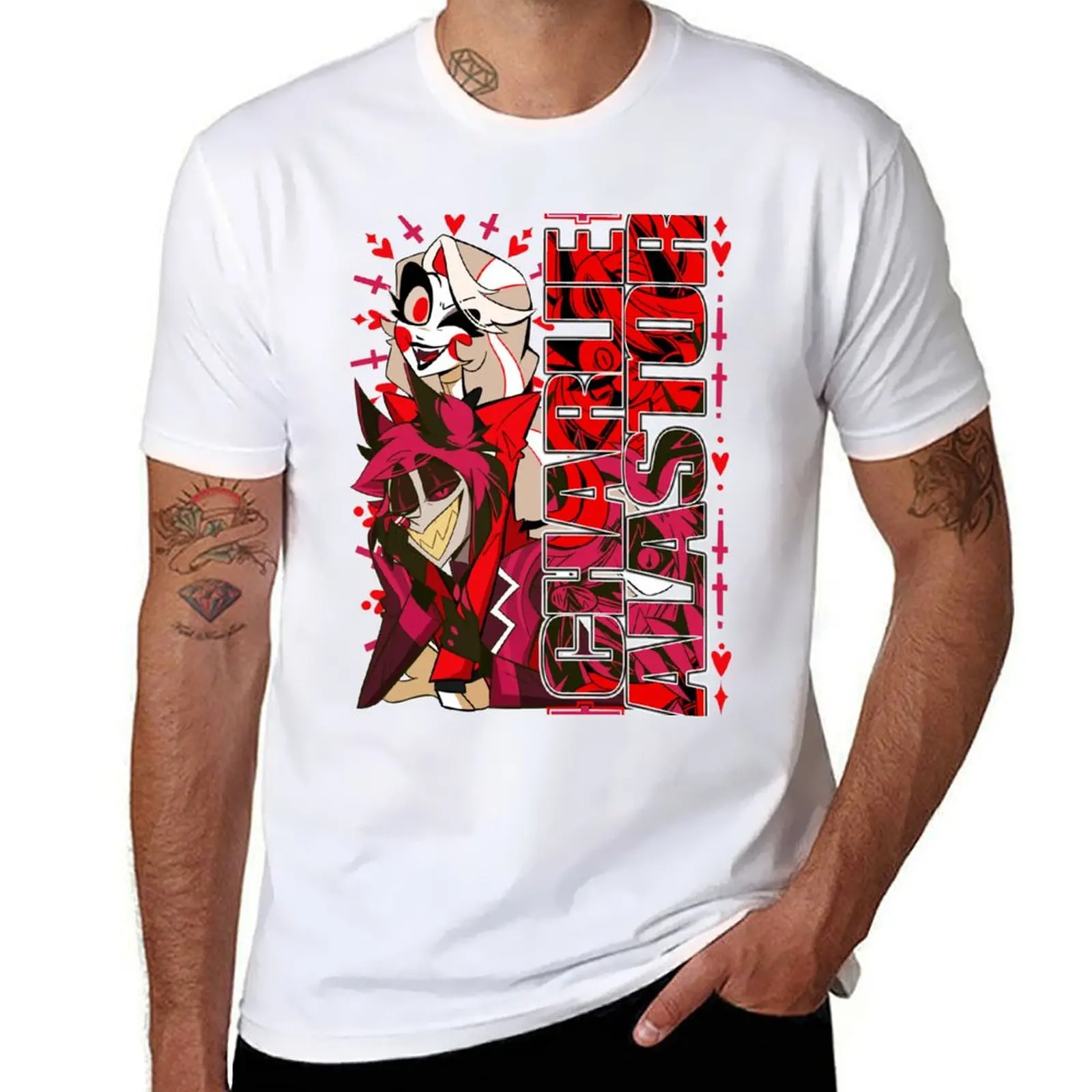 Charlie + Alastor 2024 Aug. drop HH Inspired Fanmerch BLACK Ver. T-Shirt t shirt for man 100 percent cotton T-Shirt 
Charlie + Alastor 2024 Aug. drop HH Inspired Fanmerch BLACK Ver. T-Shirt t shirt for man 100 percent cotton T-Shirt
