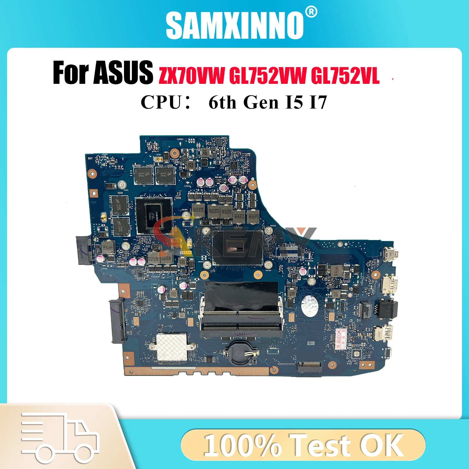 GL752VL Laptop Motherboard For ASUS ROG Strix ZX70VW GL752V GL752VL GL752VW Notebook Mainboard With I5 I7 CPU 100% tests OK stk
GL752VL Laptop Motherboard For ASUS ROG Strix ZX70VW GL752V GL752VL GL752VW Notebook Mainboard With I5 I7 CPU 100% tests OK stk