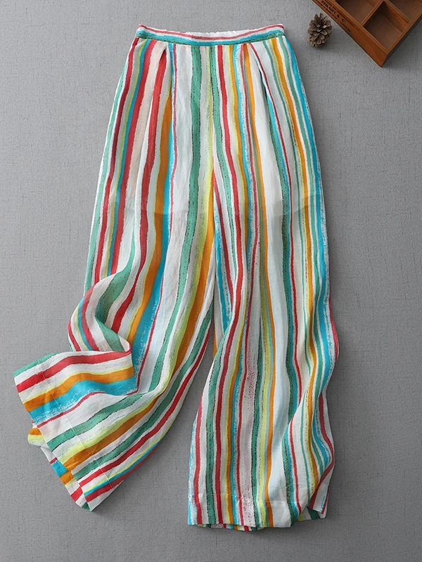 Women's Rainbow Striped Wide Leg Pants Straight Cut Casual Trousers Spring Summer Fashion Dopaamine Style Natural Waist Elast...
Women's Rainbow Striped Wide Leg Pants Straight Cut Casual Trousers Spring Summer Fashion Dopaamine Style Natural Waist Elast...