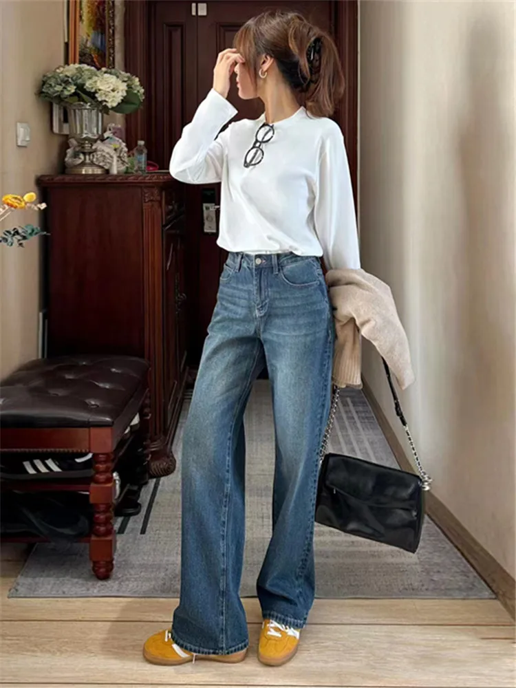 Retro American Vibe High Waist Extended Length Straight Leg Jeans Women's Spring Autumn Tall Size Slim Fit Floor Length
Retro American Vibe High Waist Extended Length Straight Leg Jeans Women's Spring Autumn Tall Size Slim Fit Floor Length