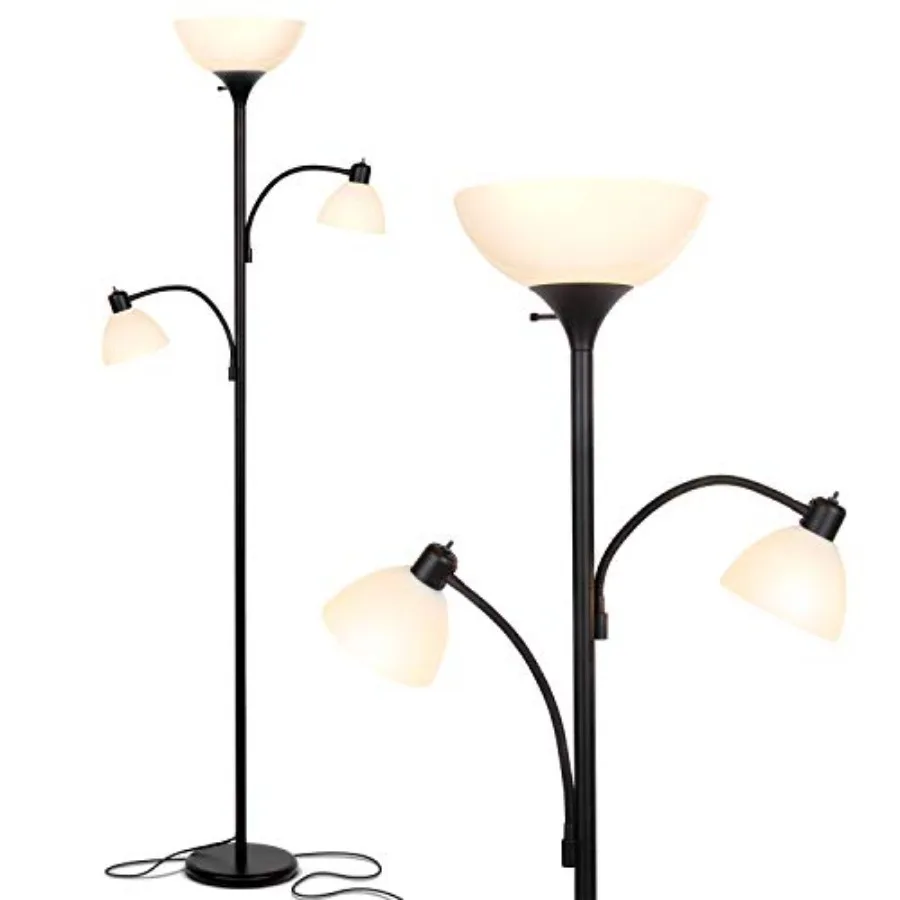 Sky Dome Double LED Floor Lamp Torchiere Super Bright Floor Lamp with 2 Reading Lamps for Living Rooms and Offices - Dimmable T
Sky Dome Double LED Floor Lamp Torchiere Super Bright Floor Lamp with 2 Reading Lamps for Living Rooms and Offices - Dimmable T