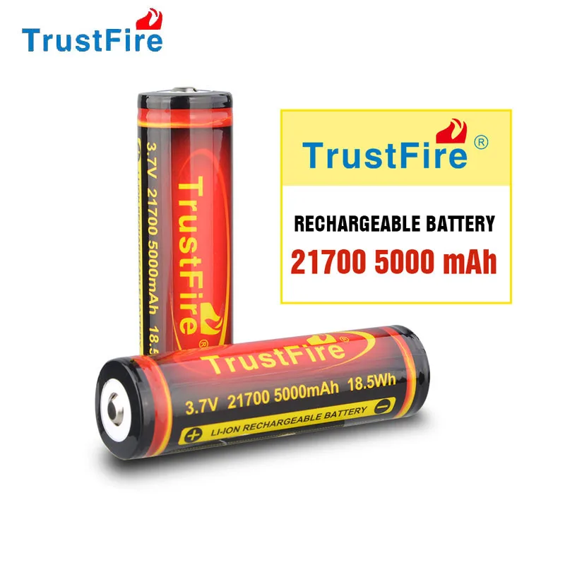 Trustfire 5000mAh 21700 Lithium Ion Battery 3.7V Rechargeable Li-Batterie Cells 70mm ( No PCB ) For Torch Flashlight Power Bank
Trustfire 5000mAh 21700 Lithium Ion Battery 3.7V Rechargeable Li-Batterie Cells 70mm ( No PCB ) For Torch Flashlight Power Bank