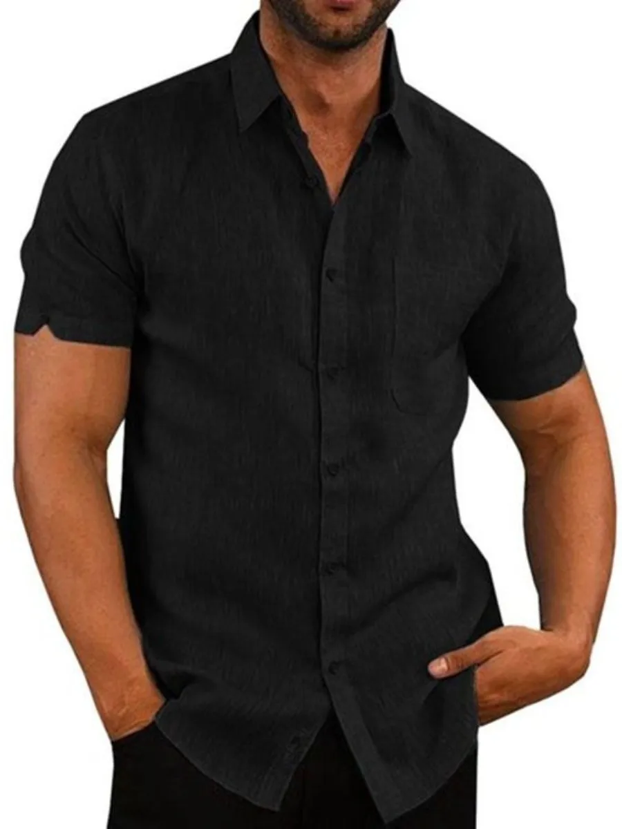 Summer Men's ort Sve irt Casual Loose Thin Cotton Linen Casual Loose Fit Trendy Breathable Top Large Size irt
Summer Men's ort Sve irt Casual Loose Thin Cotton Linen Casual Loose Fit Trendy Breathable Top Large Size irt