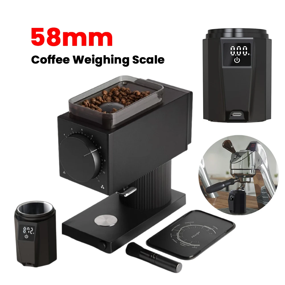 Digital 0.1g Precision Espresso Scale & 58mm Portafilters Espresso Dosing Cup Multipurpose for Espresso Drip Coffee French Press
Digital 0.1g Precision Espresso Scale & 58mm Portafilters Espresso Dosing Cup Multipurpose for Espresso Drip Coffee French Press