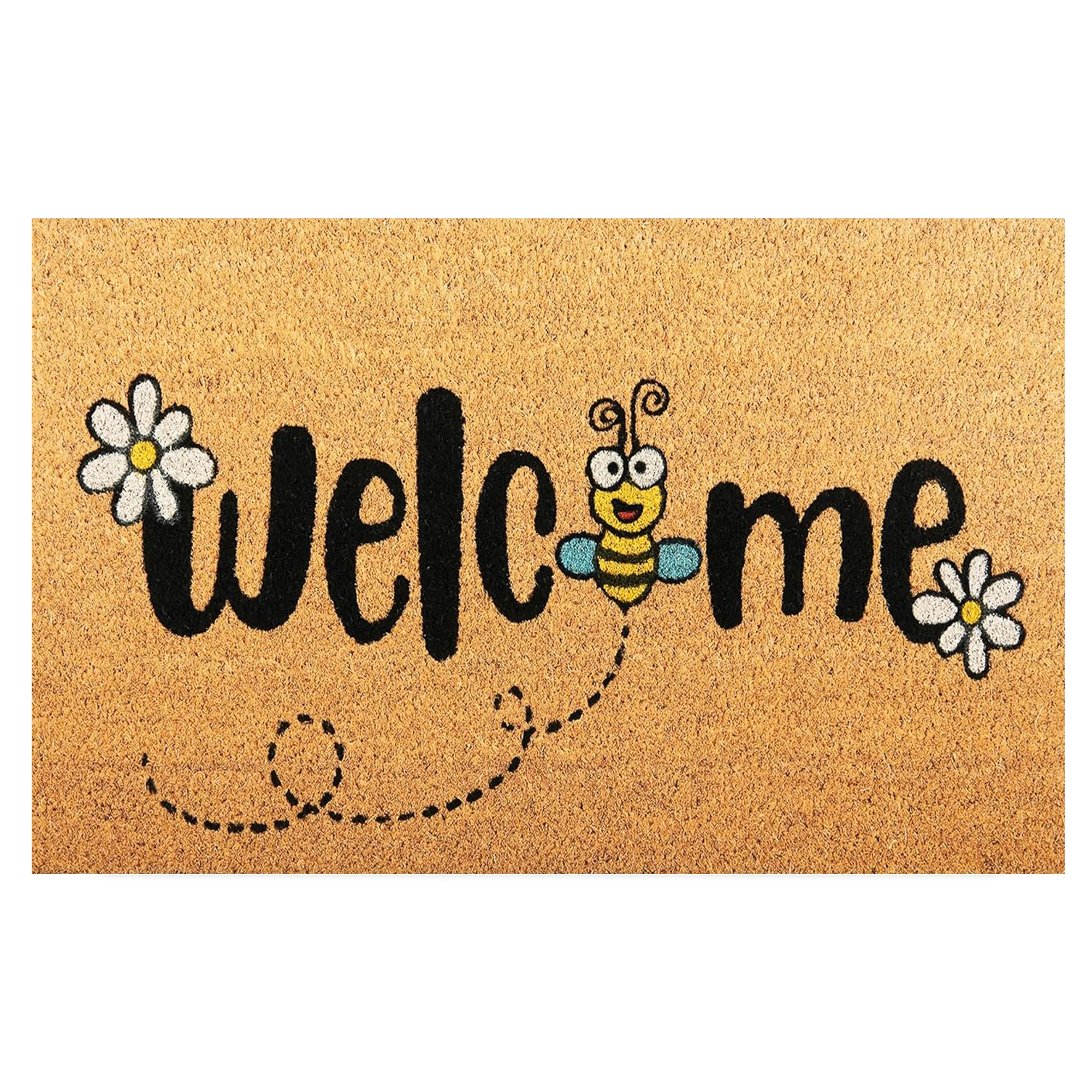 Cute Bee & Daisy Welcome Doormat Non-Slip Rubber Back Non-Woven Entry Welcome Flower Door Mat Non-Woven Fabric Floor Mat
Cute Bee & Daisy Welcome Doormat Non-Slip Rubber Back Non-Woven Entry Welcome Flower Door Mat Non-Woven Fabric Floor Mat