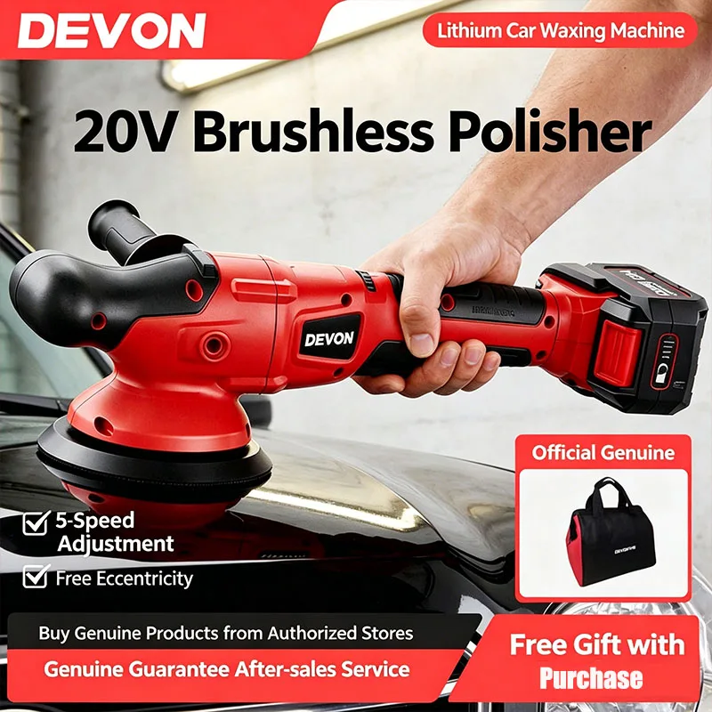 Devon 2001 Lithium-Ion 20V Brushless Polisher Car Waxing Machine Paintwork Restoration and Scratch Repair Eccentric Sander
Devon 2001 Lithium-Ion 20V Brushless Polisher Car Waxing Machine Paintwork Restoration and Scratch Repair Eccentric Sander