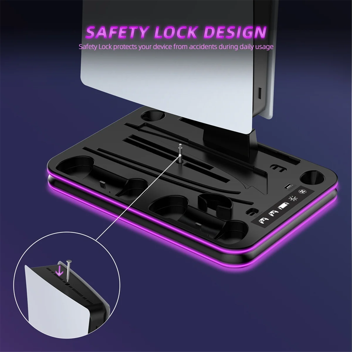 Док-станция T06C-JYS для портальной консоли PS5 Slim с охлаждающей док-станцией с окружающим освещением и крючком для наушников
Док-станция T06C-JYS для портальной консоли PS5 Slim с охлаждающей док-станцией с окружающим освещением и крючком для наушников