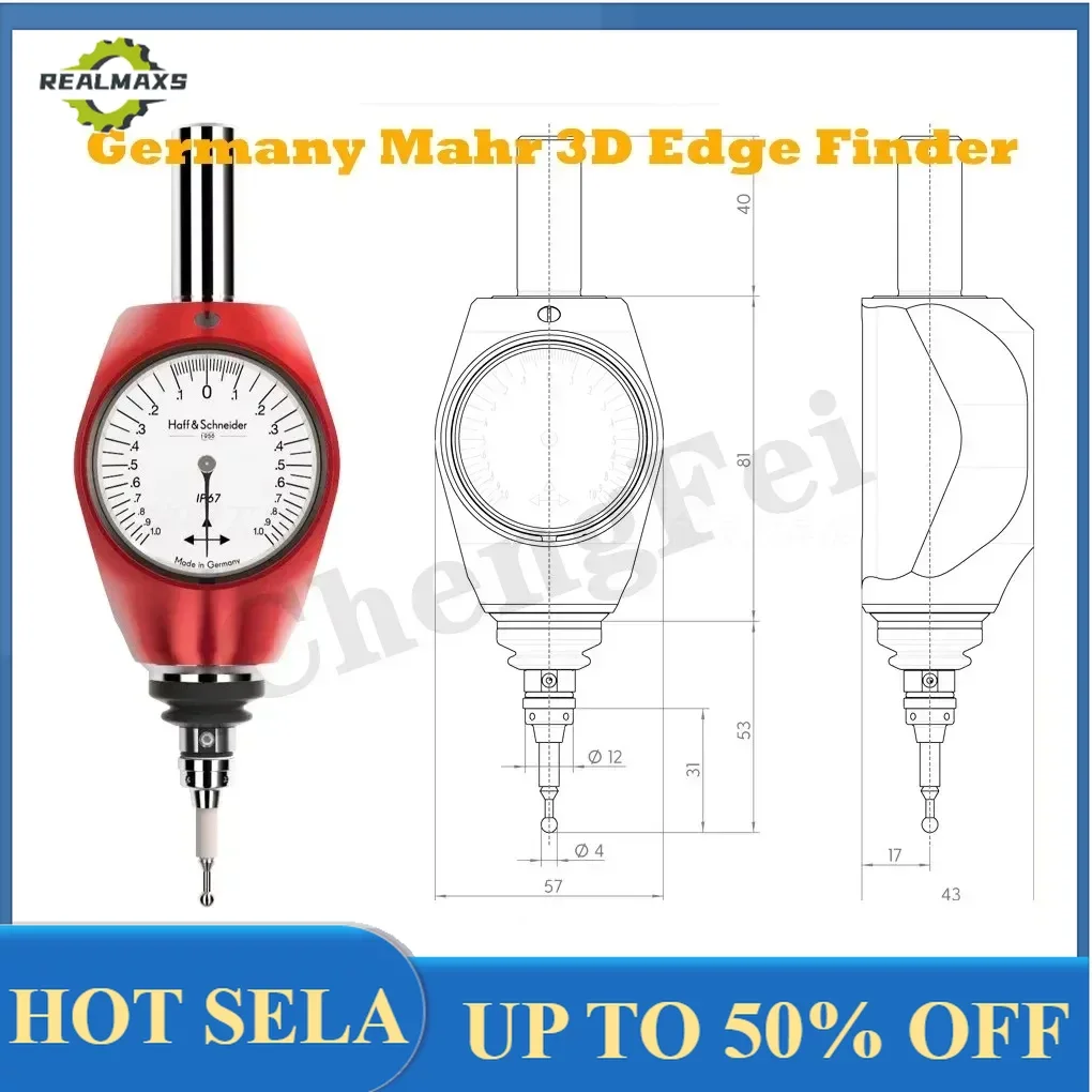 CNC German HOFFMAN 3D edge finder pointer Mahr 359550 red 3D contact probe three-dimensional centering MarTest 802 NW
CNC German HOFFMAN 3D edge finder pointer Mahr 359550 red 3D contact probe three-dimensional centering MarTest 802 NW