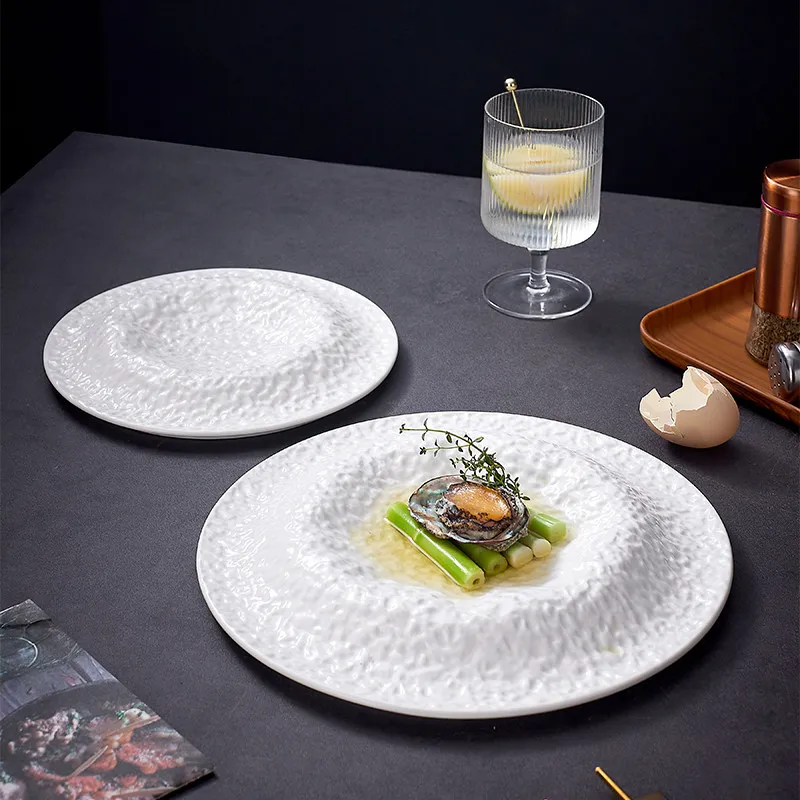 10-inch White Stone-pattern Ceramic Plate European-style Western Dining Steak Plate Kitchen Fruit Salad Dessert Dishes Tableware
10-inch White Stone-pattern Ceramic Plate European-style Western Dining Steak Plate Kitchen Fruit Salad Dessert Dishes Tableware