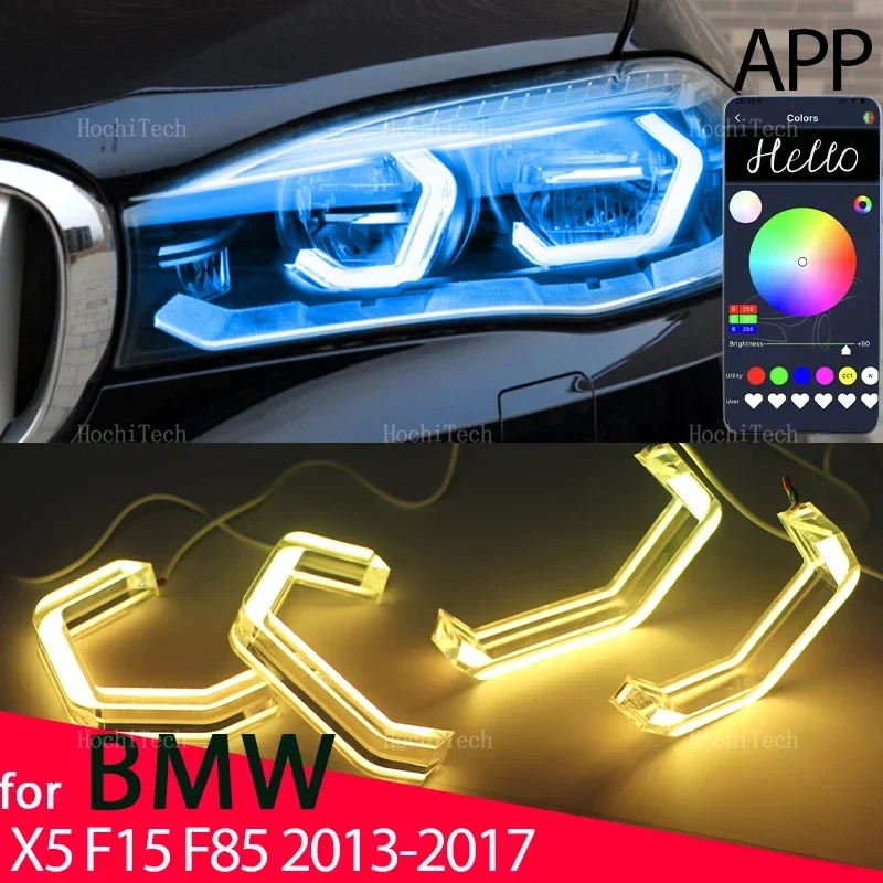 RGB colorful Angel Eyes Rings Led M4 style APP control Car Headlight DRL Daytime Running Light for BMW X5 F15 F85 2014-2018
RGB colorful Angel Eyes Rings Led M4 style APP control Car Headlight DRL Daytime Running Light for BMW X5 F15 F85 2014-2018