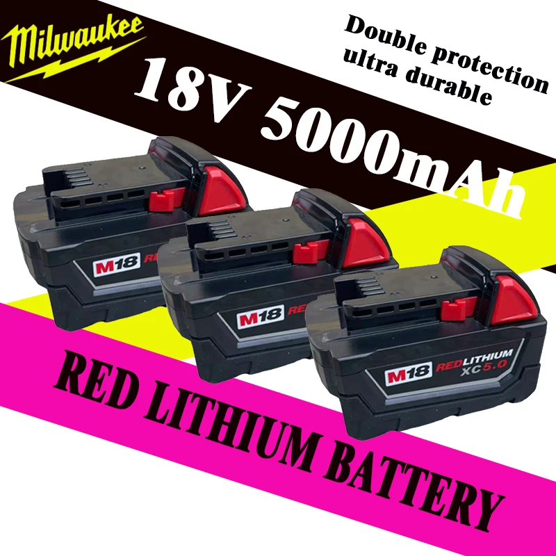 M18 Milwaukee battery, bateria M18B6,18v 5000mAh lithium battery XC48-11-1860 Original milwaukee rechargeable battery
M18 Milwaukee battery, bateria M18B6,18v 5000mAh lithium battery XC48-11-1860 Original milwaukee rechargeable battery
