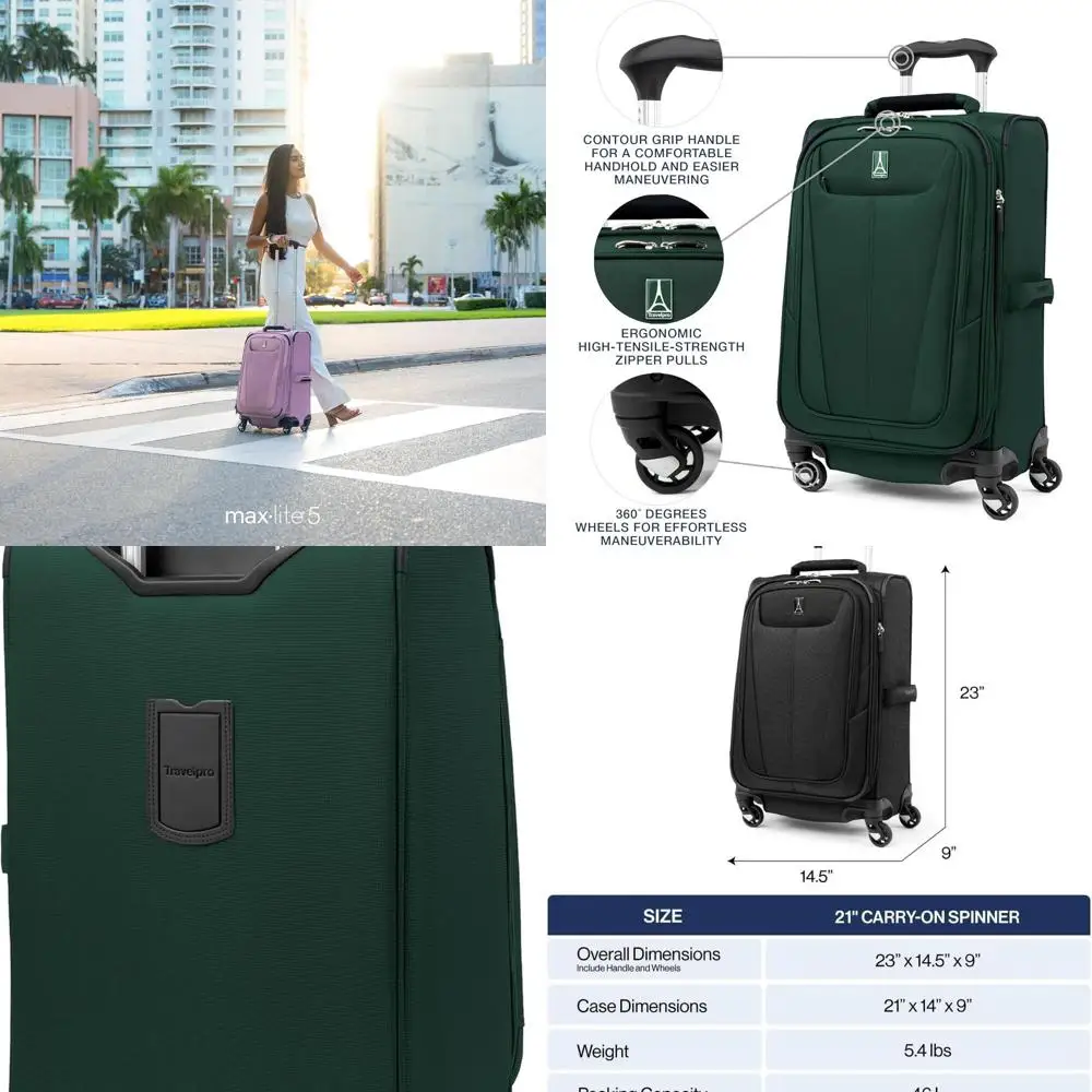Expandable Softside Spinner Luggage, Lightweight Carry-On Suitcase, 21-Inch, Forest Green
Expandable Softside Spinner Luggage, Lightweight Carry-On Suitcase, 21-Inch, Forest Green