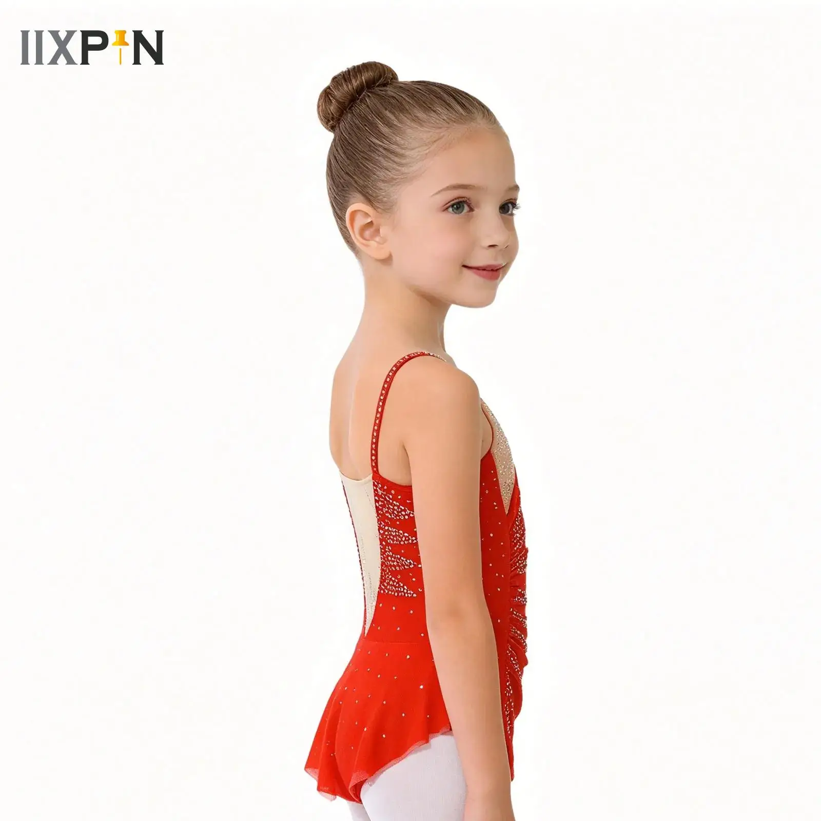 Girls Sparkly Rhinestone Color Block Bodysuit for Figure Skating Dress Shiny Rhinestone Ballet Gymnastics Dance Skirted Leotard
Girls Sparkly Rhinestone Color Block Bodysuit for Figure Skating Dress Shiny Rhinestone Ballet Gymnastics Dance Skirted Leotard