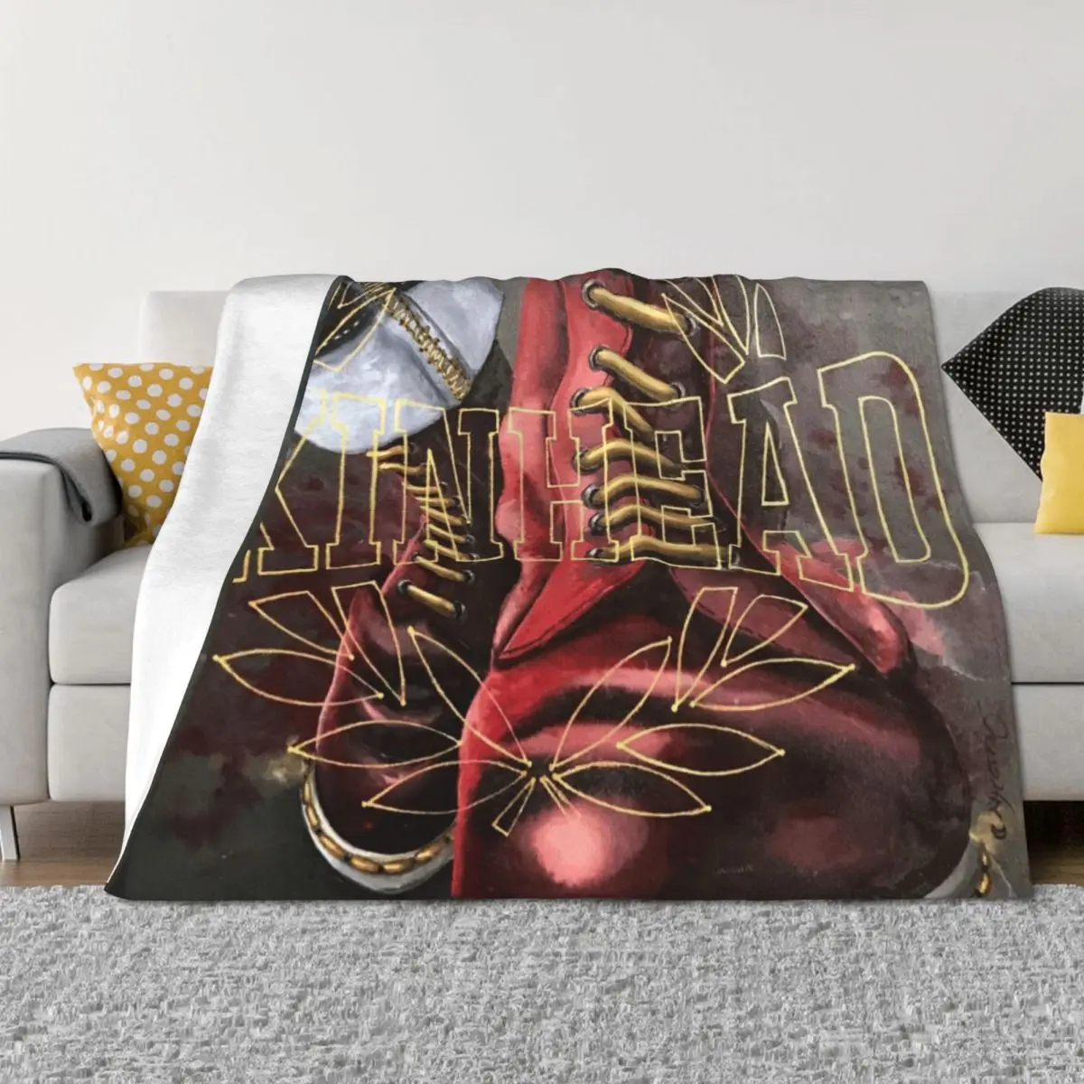Skinhead boots, contemporary painting Throw Blanket Cute Plaid Camping Large Moving Blankets
Skinhead boots, contemporary painting Throw Blanket Cute Plaid Camping Large Moving Blankets