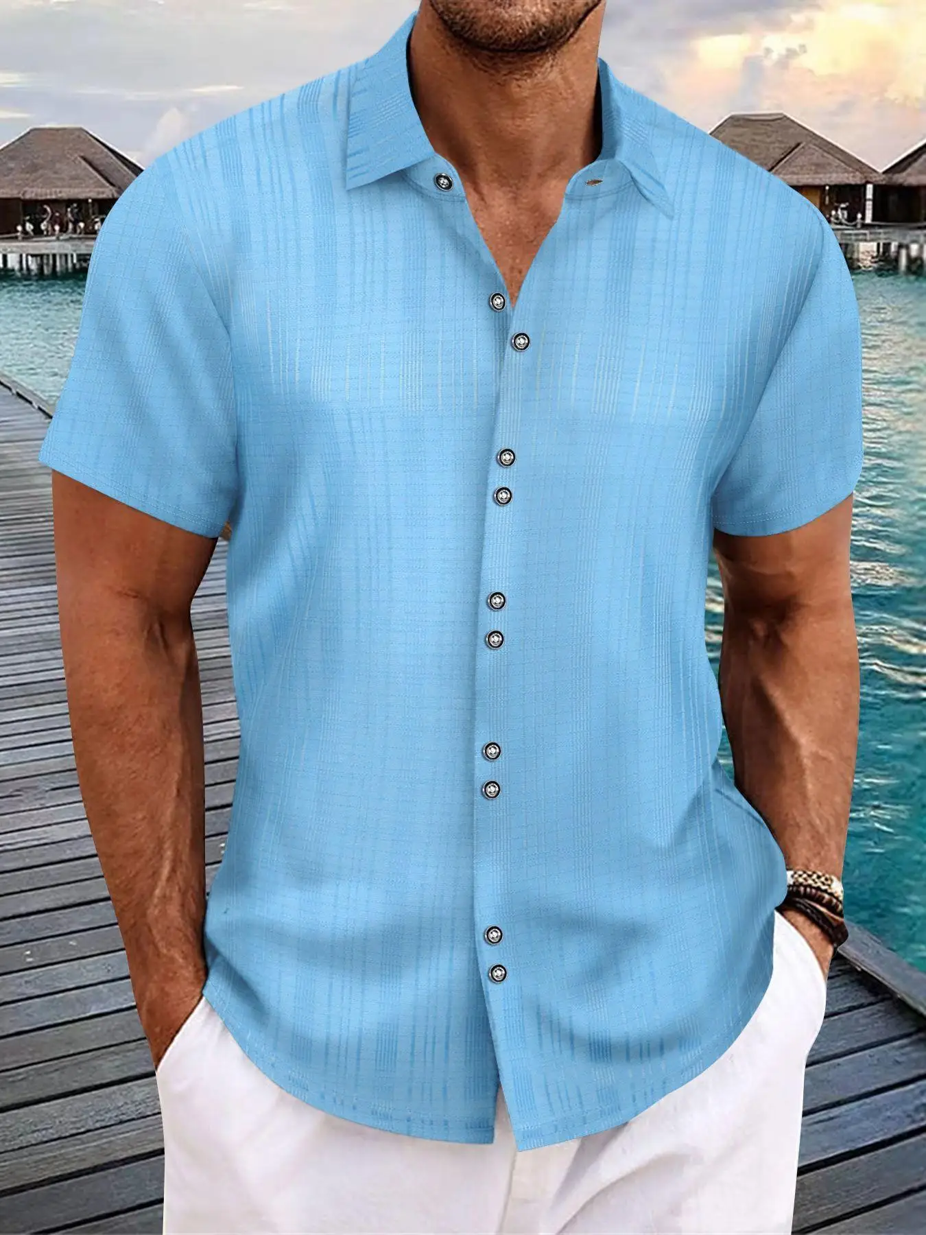 Men's Bamboo Imitation Linen Jacquard Short Sleeve Shirt Spring Loose Fit Thickened Striped Pattern Casual Business Wear
Men's Bamboo Imitation Linen Jacquard Short Sleeve Shirt Spring Loose Fit Thickened Striped Pattern Casual Business Wear