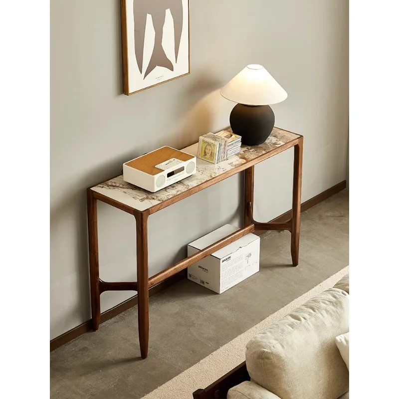 North American black walnut entrance table, Italian minimalist rock slab entrance table, household living room door solid wood
North American black walnut entrance table, Italian minimalist rock slab entrance table, household living room door solid wood