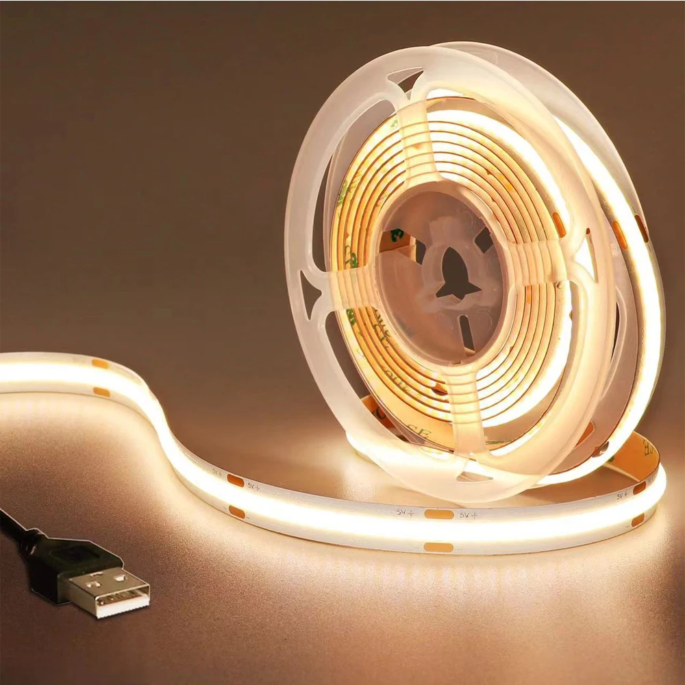 DC 5V USB LED COB Strip White Warm White LED Strip Light TV Background Lighting Tape Home Decor Lamp 1- 5m LED String Light
DC 5V USB LED COB Strip White Warm White LED Strip Light TV Background Lighting Tape Home Decor Lamp 1- 5m LED String Light