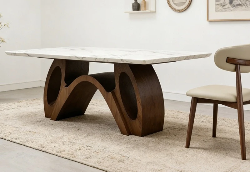 Modern simple marble dining table rectangular multi-layer solid wood base dining table
Modern simple marble dining table rectangular multi-layer solid wood base dining table