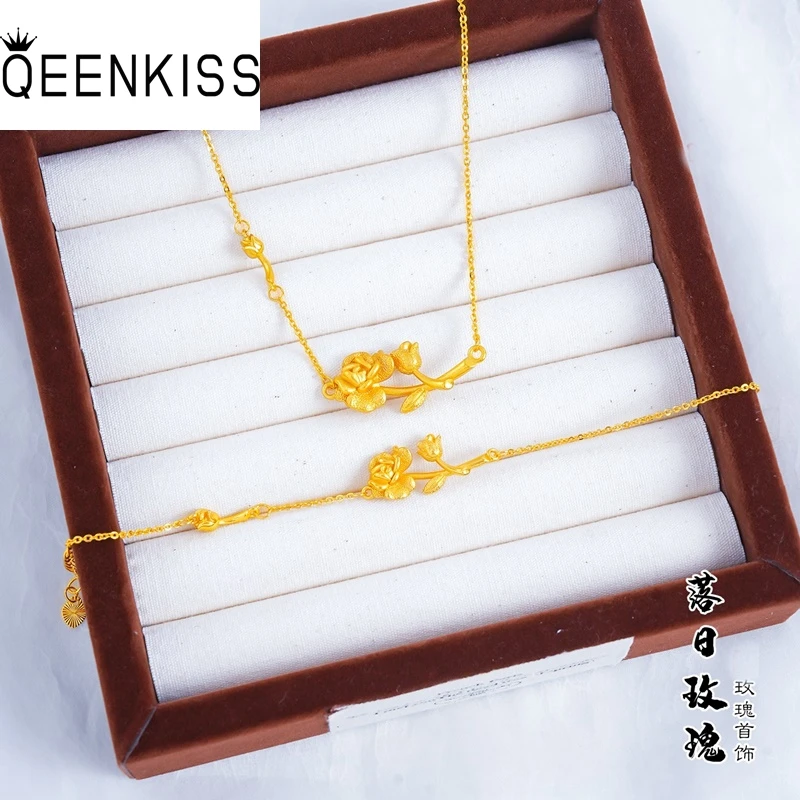 QEENKISS 24KT Gold Rose Necklace+Bracelet For Women Wedding Party Birthday Christmas Bride Mother Girlfriend Ladies Gifts JS5107
QEENKISS 24KT Gold Rose Necklace+Bracelet For Women Wedding Party Birthday Christmas Bride Mother Girlfriend Ladies Gifts JS5107