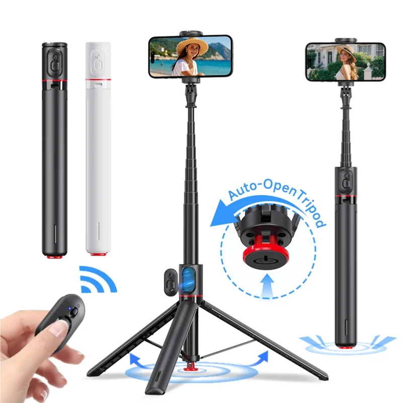 70-Inch Bluetooth Selfie Stick Tripod, Auto Pop-Up Foldable Holder for iPhone Android Phone, Ideal for Vlog Shots & Travel Use
70-Inch Bluetooth Selfie Stick Tripod, Auto Pop-Up Foldable Holder for iPhone Android Phone, Ideal for Vlog Shots & Travel Use