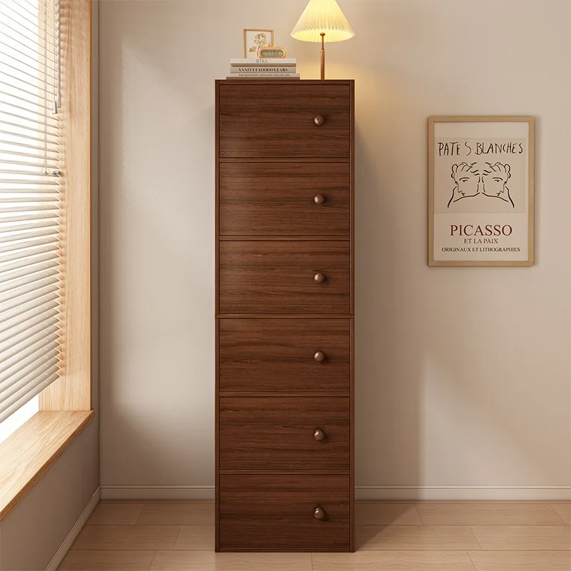 Solid wood core chest of drawers, bedroom storage locker, household bucket cabinet, living room narrow vertical cabinet against
Solid wood core chest of drawers, bedroom storage locker, household bucket cabinet, living room narrow vertical cabinet against