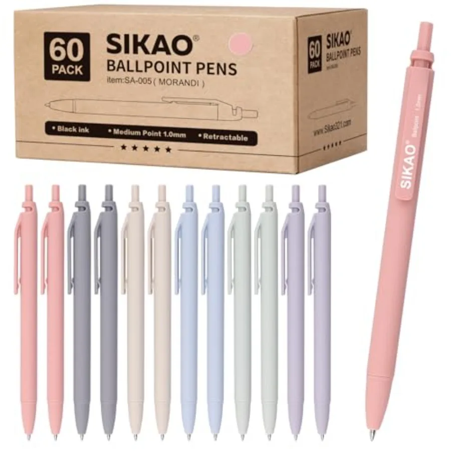 Pens Bulk 60 Pack Smooth Writing 1.0mm, Click Ballpoint Pens with Ink, Aesthetic Soft Pens for School, Office, Journaling and G
Pens Bulk 60 Pack Smooth Writing 1.0mm, Click Ballpoint Pens with Ink, Aesthetic Soft Pens for School, Office, Journaling and G
