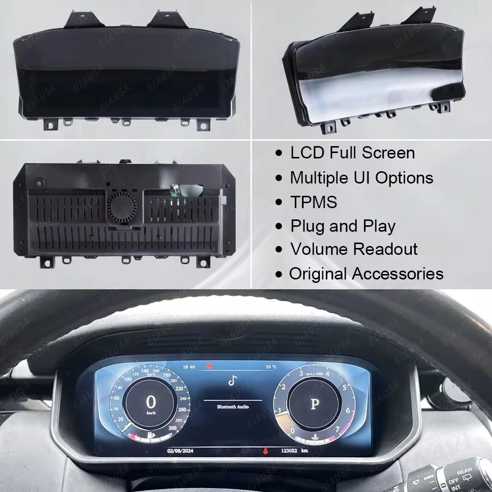 Z 12.3 Inch Lcd Dashboard Digital Cluster For Land Rover Discovery 5 2017-2021 Linux Instrument Display Screen Panel Car Cockpit