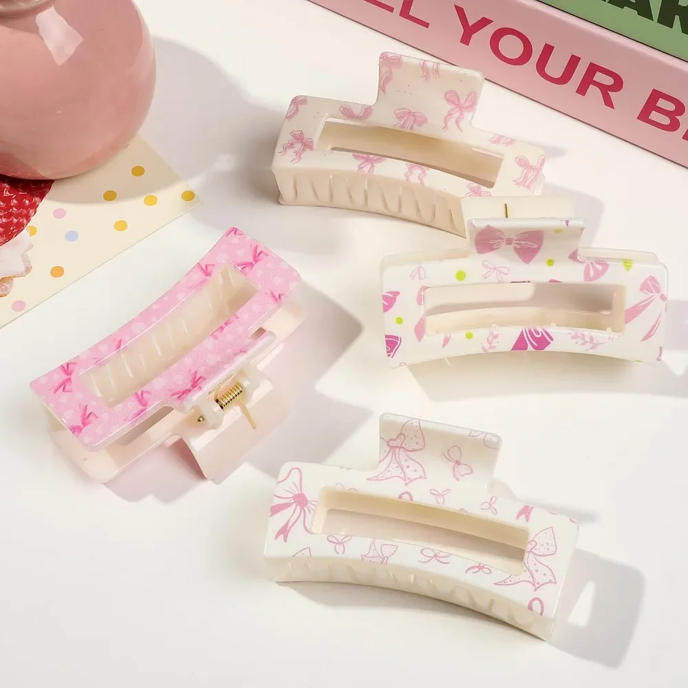 6Pcs Cute Pink Bow Claw Clips, Rectangle Hair Clips, Preppy Hair Accessories for Thick Thin Short Hair, Girls Gift
6Pcs Cute Pink Bow Claw Clips, Rectangle Hair Clips, Preppy Hair Accessories for Thick Thin Short Hair, Girls Gift
