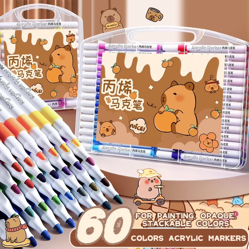 Capybara 60-цветные акриловые маркеры, улучшенные быстросохнущие водостойкие чернила для наскальной живописи, ткани, стекла, дерева, керамики, искусства «сделай сам»
Capybara 60-цветные акриловые маркеры, улучшенные быстросохнущие водостойкие чернила для наскальной живописи, ткани, стекла, дерева, керамики, искусства «сделай сам»
