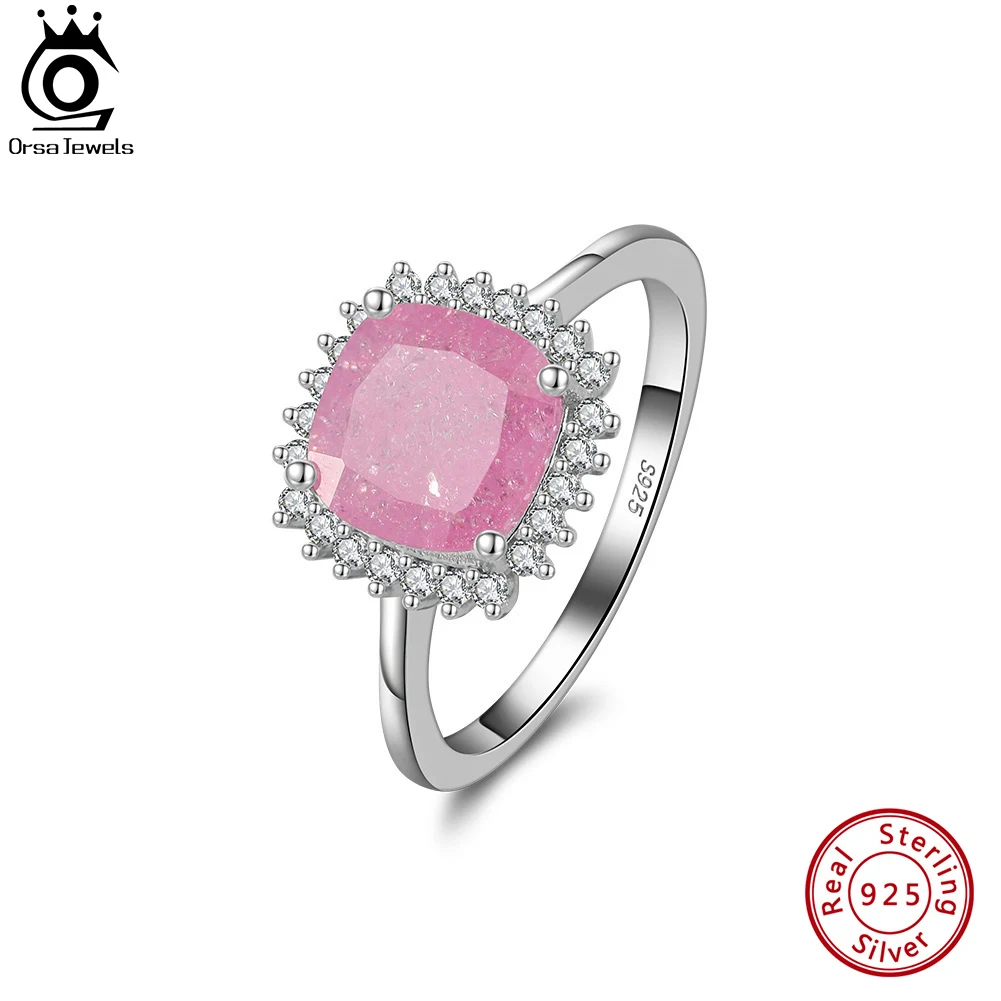 ORSA JEWELS Genuine 925 Sterling Silver Band Rings with Pink Ice Flower Cubic Zirconia Finger Ring for Women's Fine Rings EQR62
ORSA JEWELS Genuine 925 Sterling Silver Band Rings with Pink Ice Flower Cubic Zirconia Finger Ring for Women's Fine Rings EQR62