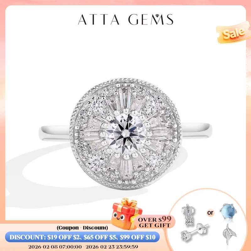 ATTAGEMS Full Moissanite Rings For Women DVVS1 Round Cut 0.5CT Diamond S925 Silver 18K Gold Plated Engagement Fine Jewelry Gifts
ATTAGEMS Full Moissanite Rings For Women DVVS1 Round Cut 0.5CT Diamond S925 Silver 18K Gold Plated Engagement Fine Jewelry Gifts