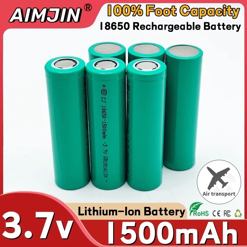 New 18650 Li-Ion battery 1500mah rechargeable battery 3.7V for LED flashlight flashlight or electronic devices batteria
New 18650 Li-Ion battery 1500mah rechargeable battery 3.7V for LED flashlight flashlight or electronic devices batteria