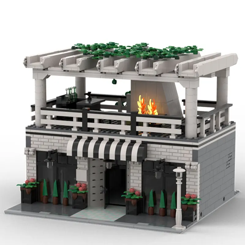 Street scene shop building model, small particle assembly building blocks, toy gift display, garden, 2-story terrace, 1918pcs
Street scene shop building model, small particle assembly building blocks, toy gift display, garden, 2-story terrace, 1918pcs