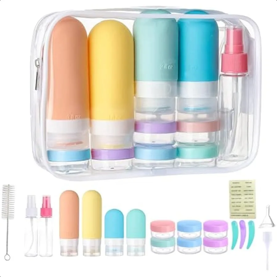 20PCS Travel Bottles Set Travel Containers LeakProof Silicone Squeezable Containers Bottles Set for Shampoo Conditioner Lotion
20PCS Travel Bottles Set Travel Containers LeakProof Silicone Squeezable Containers Bottles Set for Shampoo Conditioner Lotion