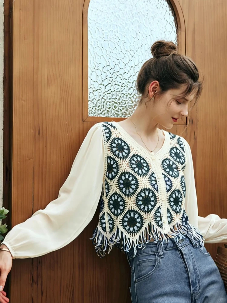 OLrain Crochet Lace Cardigan For Women 2025 Indie Folk Floral Pattern V Neck Long Sleeve Tassel-Hem Casual Top Women O23QM65903
OLrain Crochet Lace Cardigan For Women 2025 Indie Folk Floral Pattern V Neck Long Sleeve Tassel-Hem Casual Top Women O23QM65903