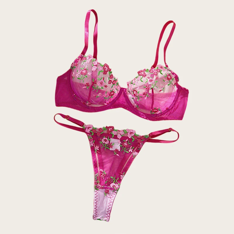 Sexy Female Lingerie Rose Red Floral Embroidery Bra Sets Transparent Underwear Intimate 2 Pieces French Ultra Thin Lace Lingerie
Sexy Female Lingerie Rose Red Floral Embroidery Bra Sets Transparent Underwear Intimate 2 Pieces French Ultra Thin Lace Lingerie
