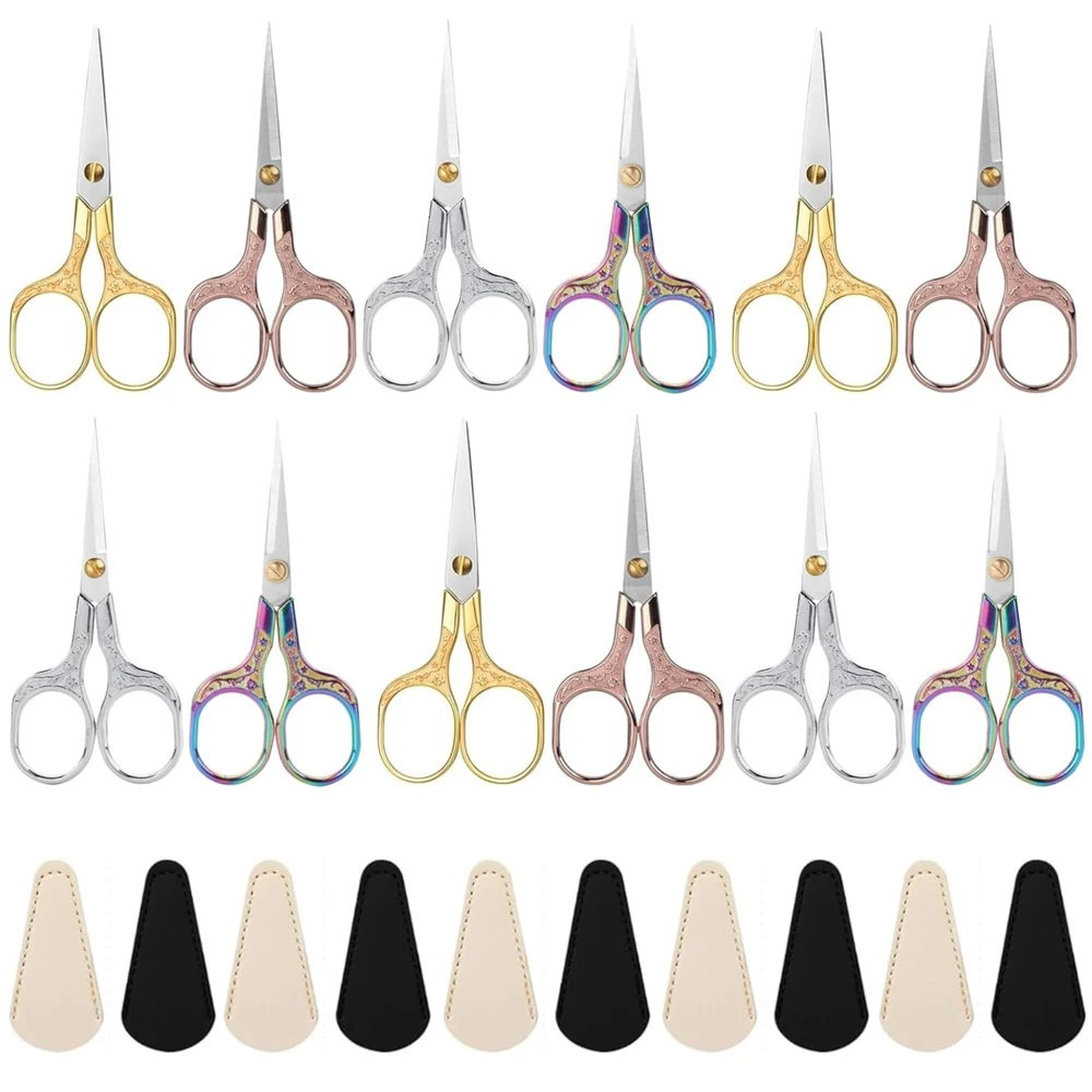 5 Inch Small Sewing Scissors Embroidery Vintage Scissors with Leather Covers Stainless Steel Sharp Blade Shear for Sewing Craft
5 Inch Small Sewing Scissors Embroidery Vintage Scissors with Leather Covers Stainless Steel Sharp Blade Shear for Sewing Craft