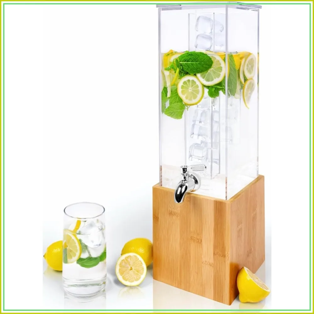 1.25 Gallon Acrylic Drink Dispenser with Stand & Ice Core for Parties
1.25 Gallon Acrylic Drink Dispenser with Stand & Ice Core for Parties