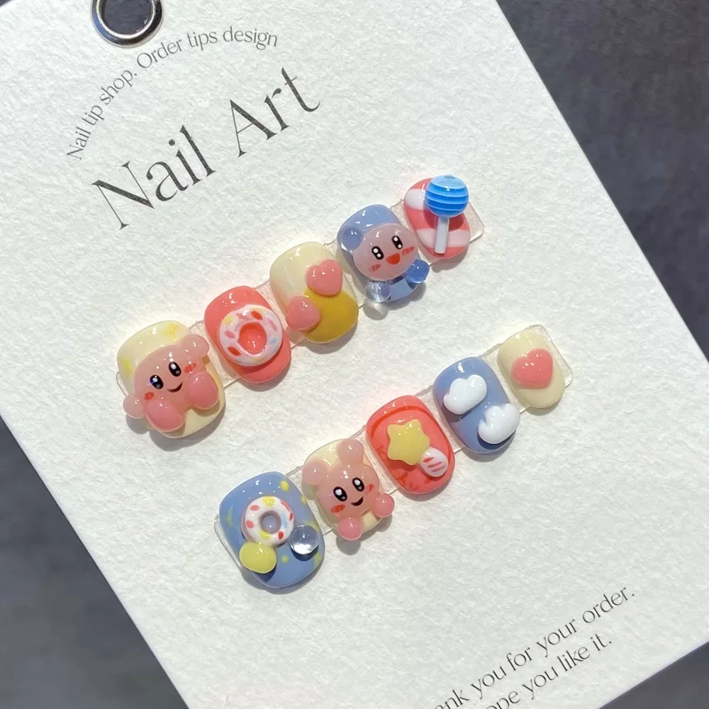 Handmade Short Press on Nails Cute Pink Korean Kawaii 3d Reusable Adhesive Fake Nails with Design Full Cover Nail Tips for Girls
Handmade Short Press on Nails Cute Pink Korean Kawaii 3d Reusable Adhesive Fake Nails with Design Full Cover Nail Tips for Girls
