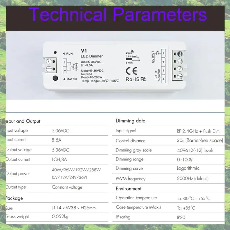 A59Z-RF Mini Style LED Dimmer KIT Indoor Lighting 12V 24V 1CH Single Color LED Dimming Controller
A59Z-RF Mini Style LED Dimmer KIT Indoor Lighting 12V 24V 1CH Single Color LED Dimming Controller