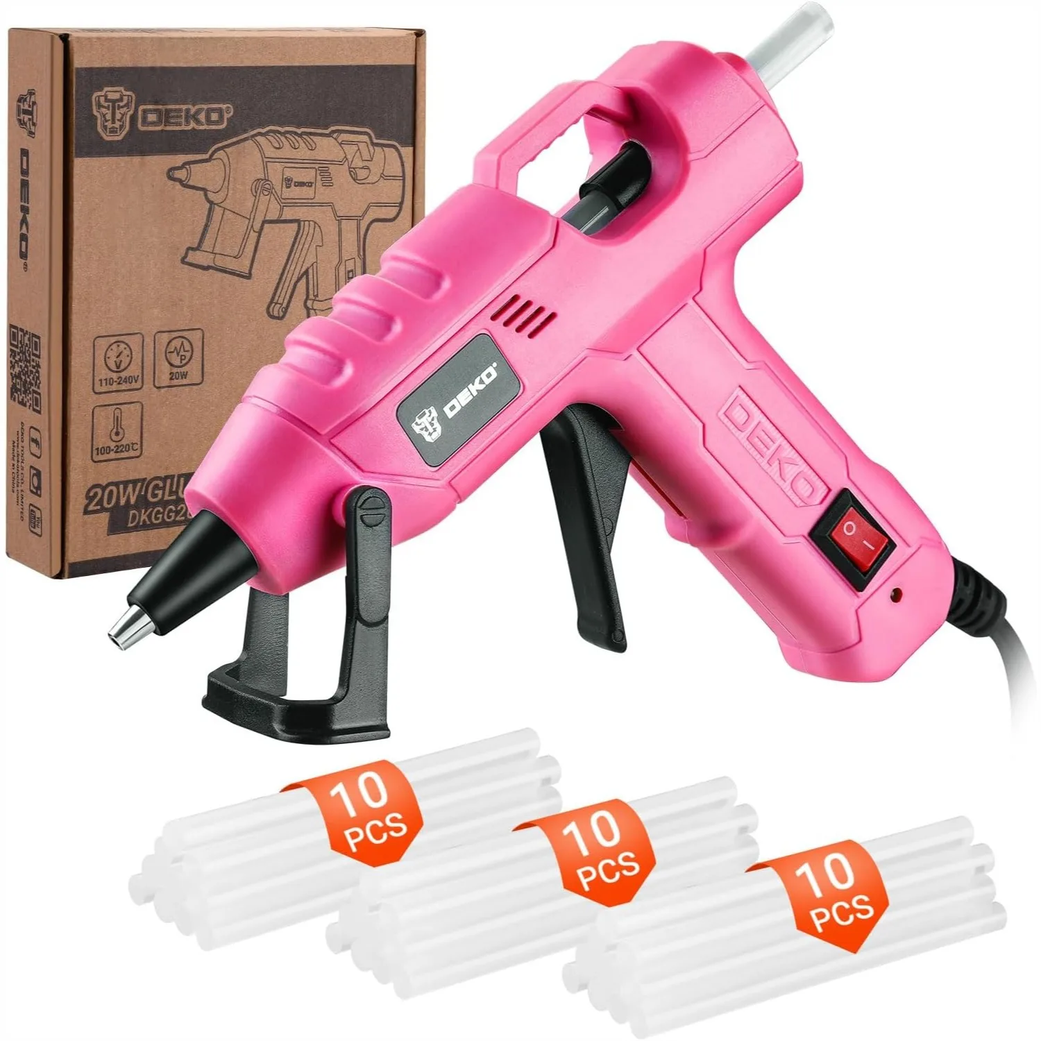 Mini Hot Glue Gun Kit 20W High Temp with 55-Inch Cord, 30 Glue Sticks for Crafts, DIY, School Art, Quick Home Repair (Pink)
Mini Hot Glue Gun Kit 20W High Temp with 55-Inch Cord, 30 Glue Sticks for Crafts, DIY, School Art, Quick Home Repair (Pink)