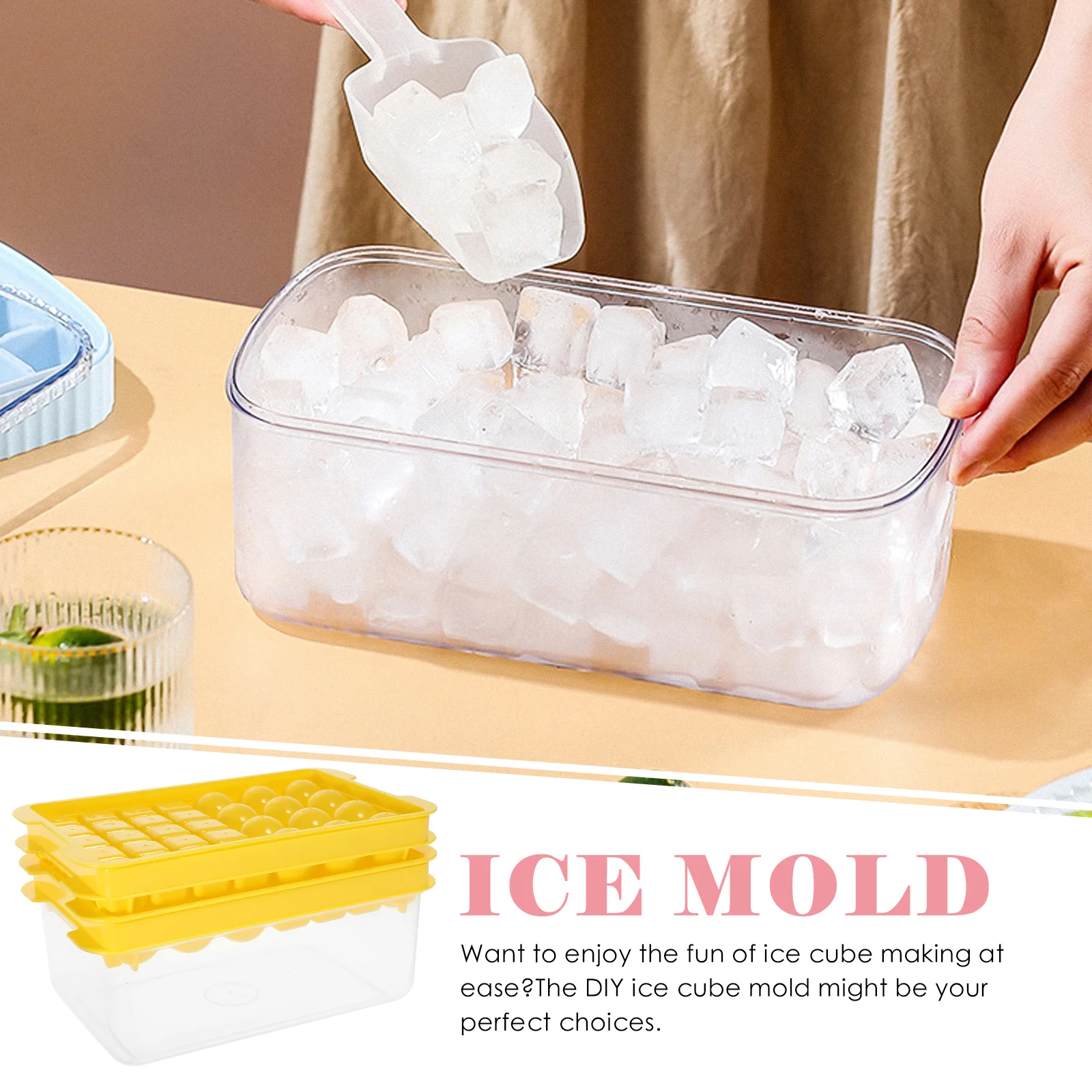 1 Set of Ice Balls Tray Ice Making Mold Reusable Ice Mold Double-layer Ice Cube Tray Ice Making Mold with Shovel
1 Set of Ice Balls Tray Ice Making Mold Reusable Ice Mold Double-layer Ice Cube Tray Ice Making Mold with Shovel