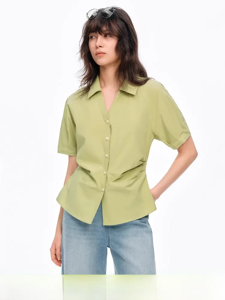 Avocado een Women's Folded ort Sve irt V-ne Waist-cinching Top Summer New Arrival Pure Cotton Comfortable Soft
Avocado een Women's Folded ort Sve irt V-ne Waist-cinching Top Summer New Arrival Pure Cotton Comfortable Soft