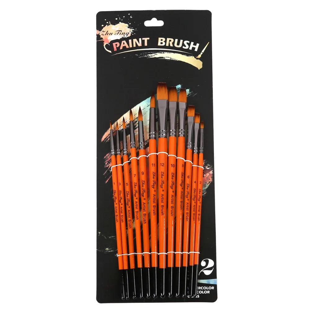 12pcs/set Multifunctional Painting Brush Set Professional Wooden Handle Watercolor Drawing Brushes Orange Nylon
12pcs/set Multifunctional Painting Brush Set Professional Wooden Handle Watercolor Drawing Brushes Orange Nylon