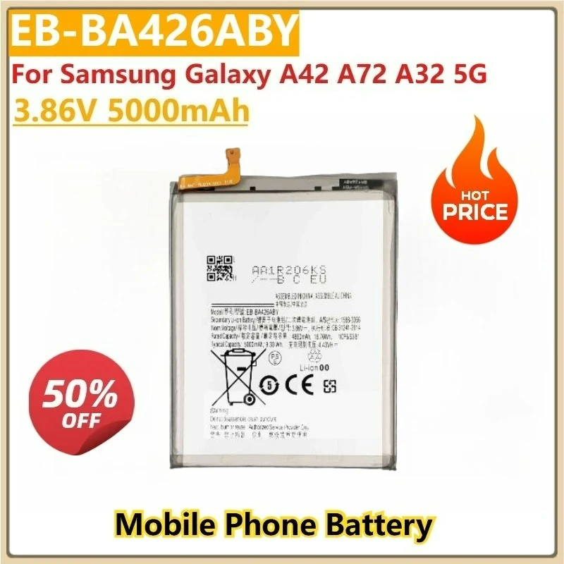 New Replacement Mobile Phone Battery 3.86V 5000mAh EB-BA426ABY For Samsung Galaxy A42 A72 A32 5G
New Replacement Mobile Phone Battery 3.86V 5000mAh EB-BA426ABY For Samsung Galaxy A42 A72 A32 5G