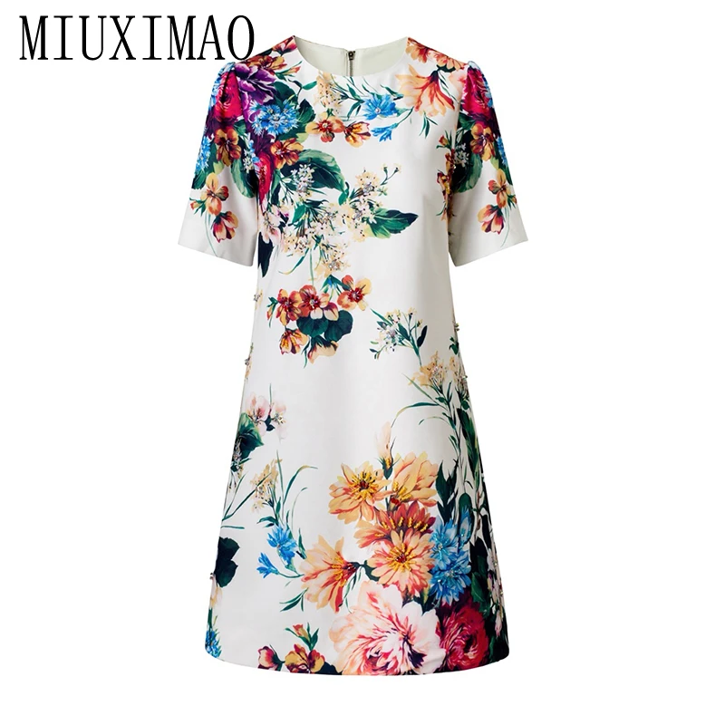 MIUXIMAO 2026 Royal Luxury Spring Summer Dress Colourful Flower Print A-Line Mini Short Diamonds Dress Women's Vestido Fashion
MIUXIMAO 2026 Royal Luxury Spring Summer Dress Colourful Flower Print A-Line Mini Short Diamonds Dress Women's Vestido Fashion